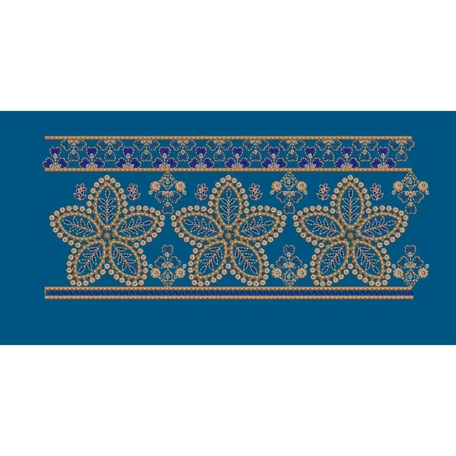 Geometric Star Blossom Panel Embroidery Design