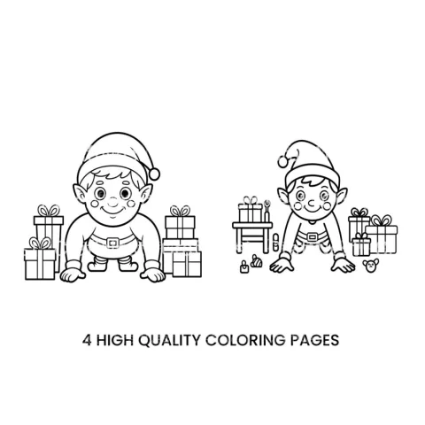 Christmas Elf Baby Coloring Books