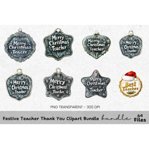 Holiday Teacher Award Clipart Bundle