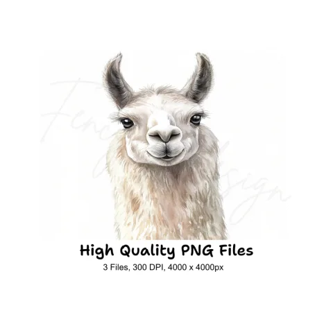 Llama Head Clipart Bundle