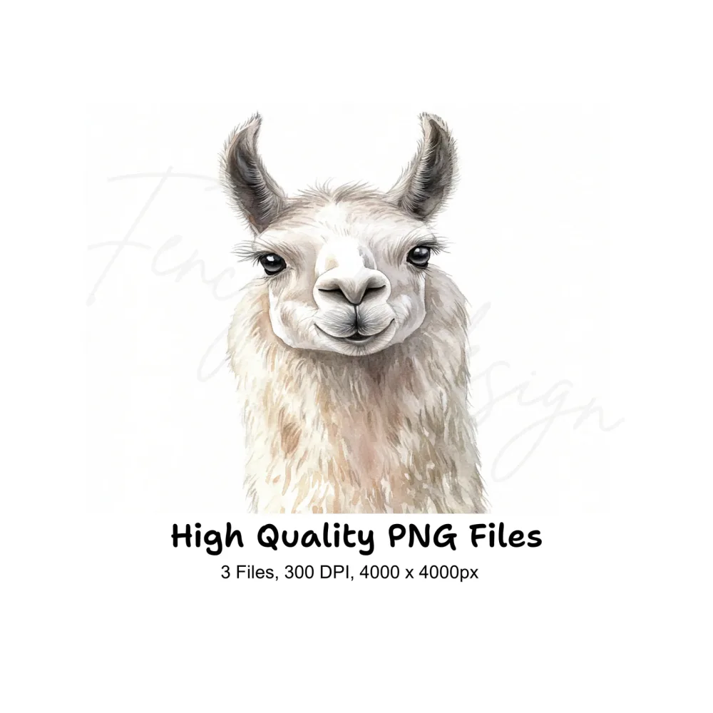 Llama Head Clipart Bundle