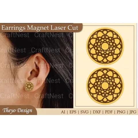 Lasercut Earrings Magnet SVG Bundle