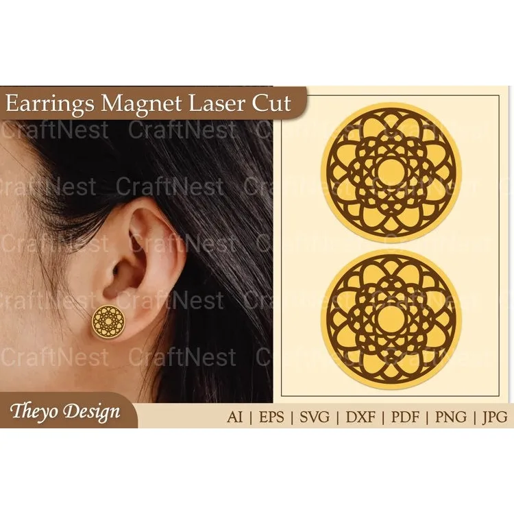Lasercut Earrings Magnet SVG Bundle