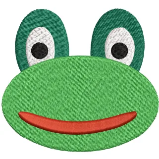 Frog Face Embroidery Design