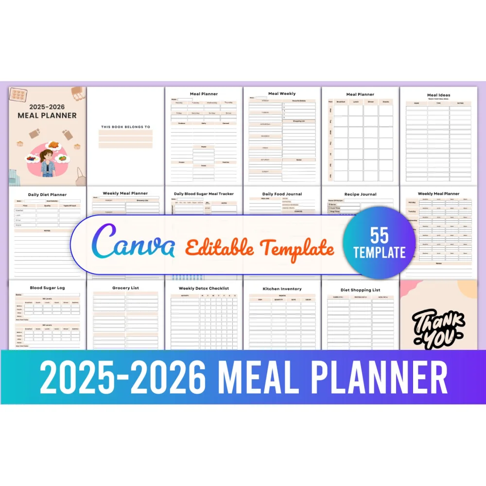 Editable Meal Planner