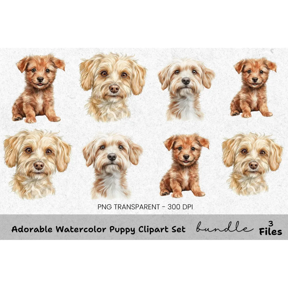 Adorable Puppy Clipart Bundle