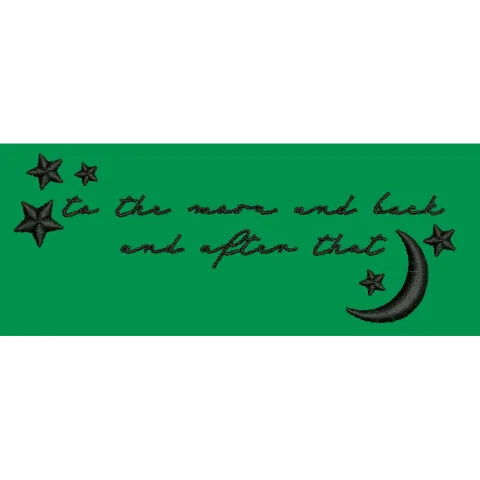 Moon and Back Embroidery Design