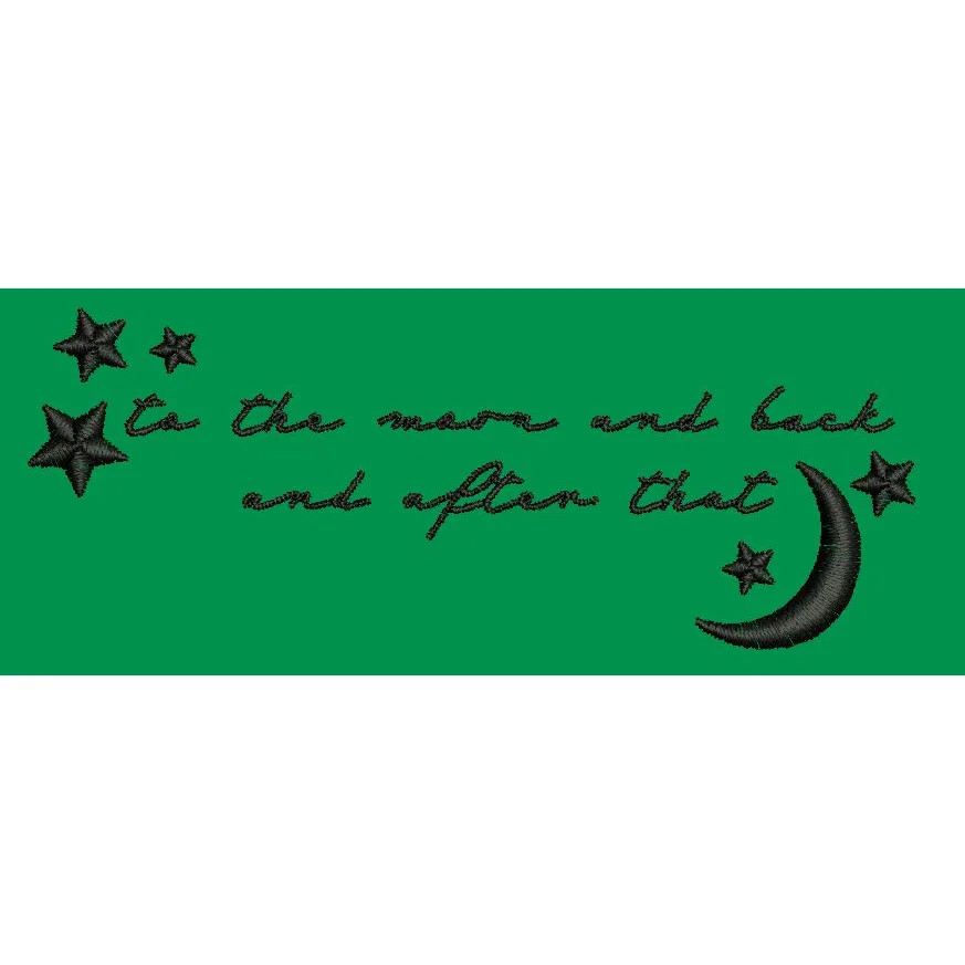 Moon and Back Embroidery Design