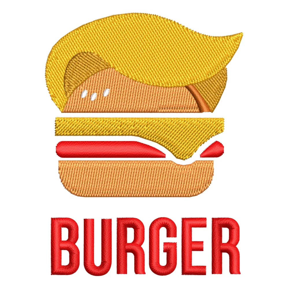 Burger Embroidery Design