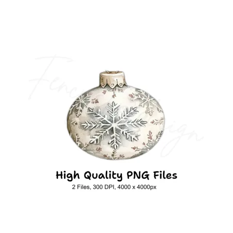 Snowflake Christmas Ornaments Clipart Bundle