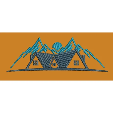 Alpine Cabin Retreat Embroidery Design