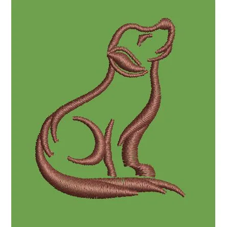 Contour Sitting Canine Embroidery Design