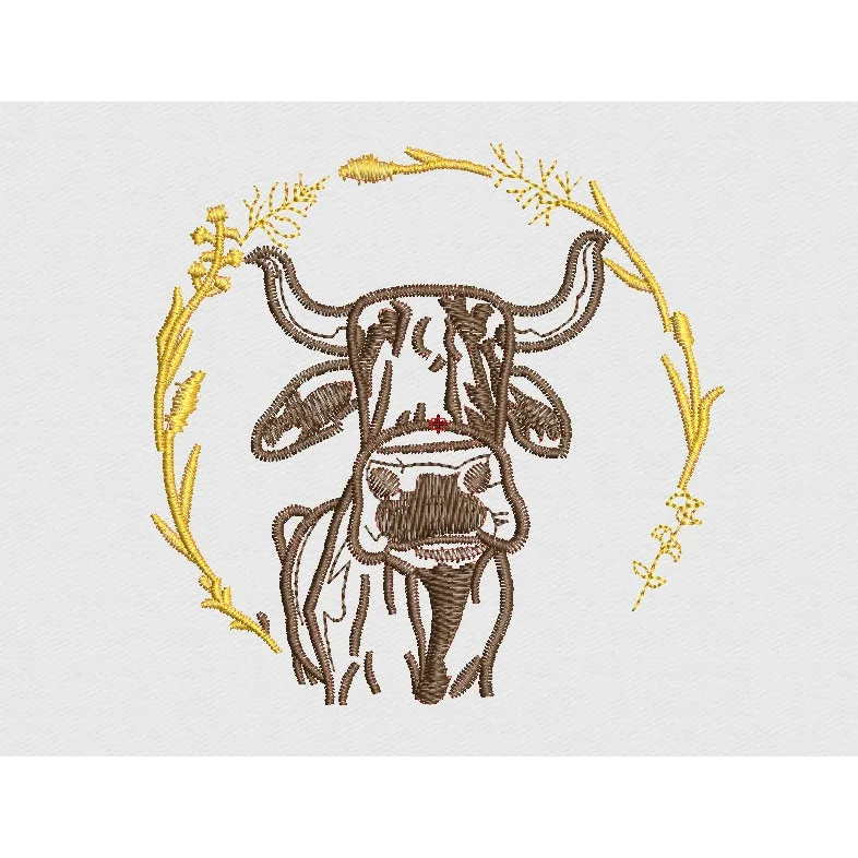 Cow Embroidery Design