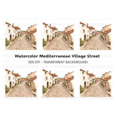 European Village Street Clipart Bundle
