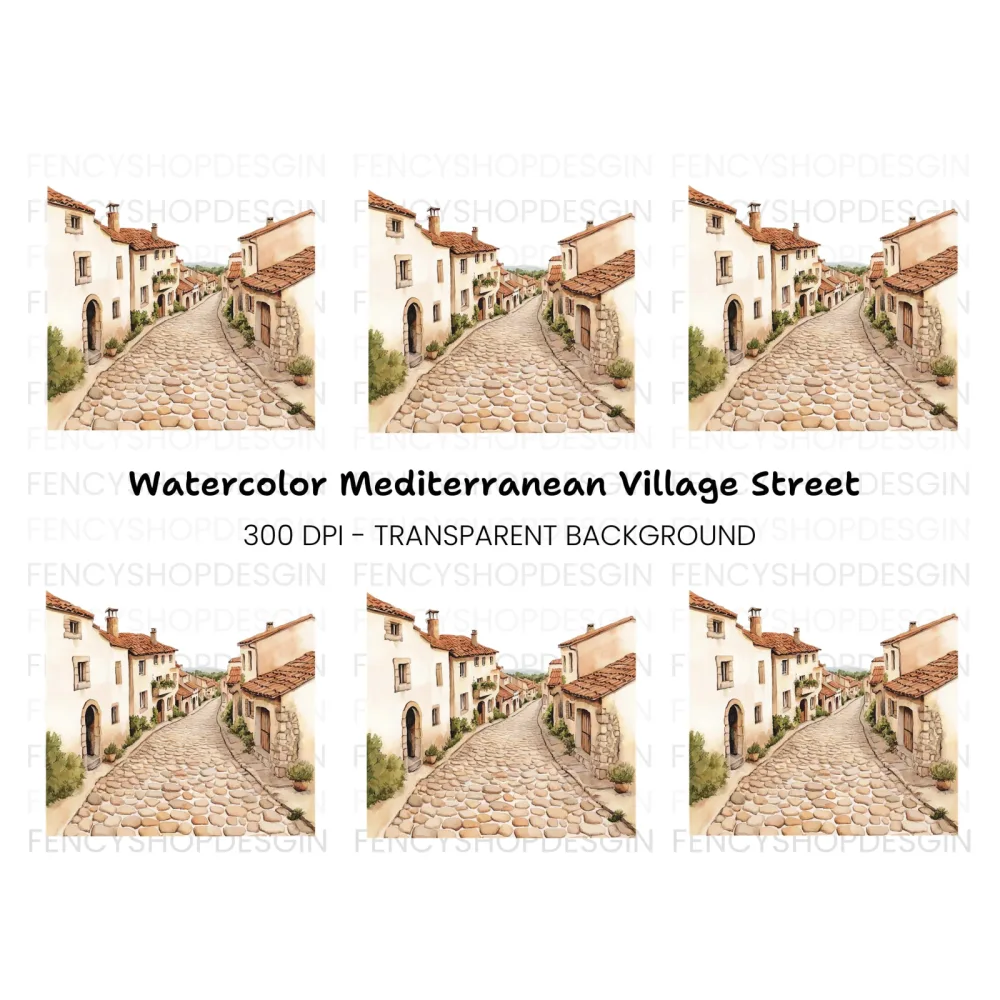 European Village Street Clipart Bundle