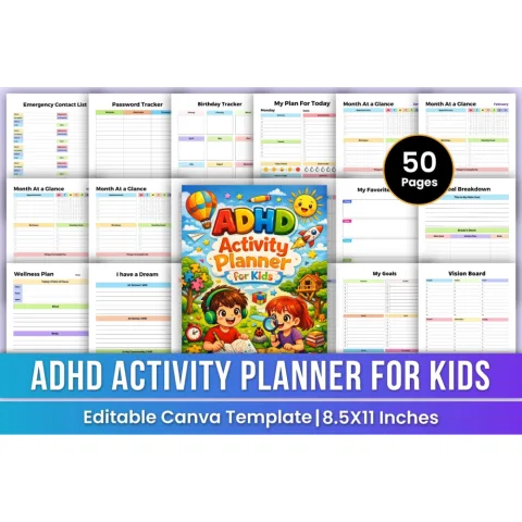 Adhd Activity For Kids Planner