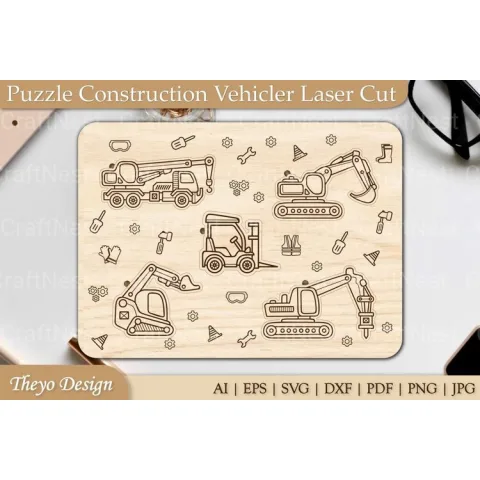 Construction Vehicle Puzzle SVG