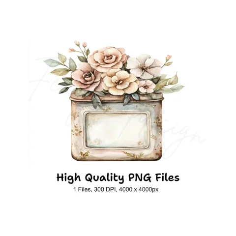 Vintage Floral Arrangement Clipart Bundle