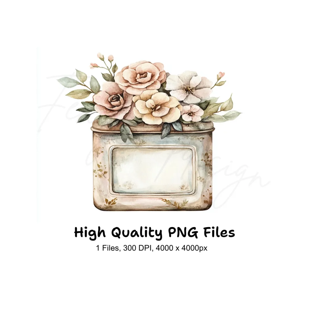 Vintage Floral Arrangement Clipart Bundle