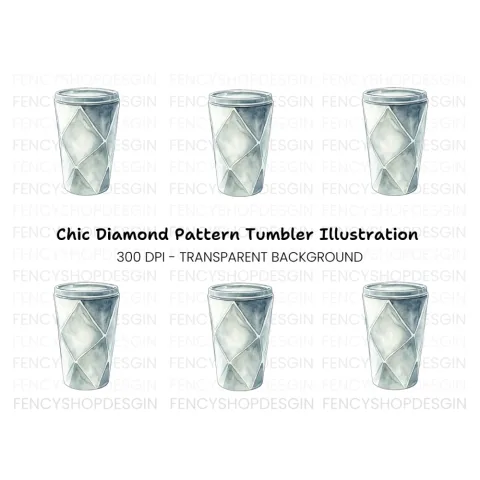 Diamond Pattern Tumbler Clipart Bundle