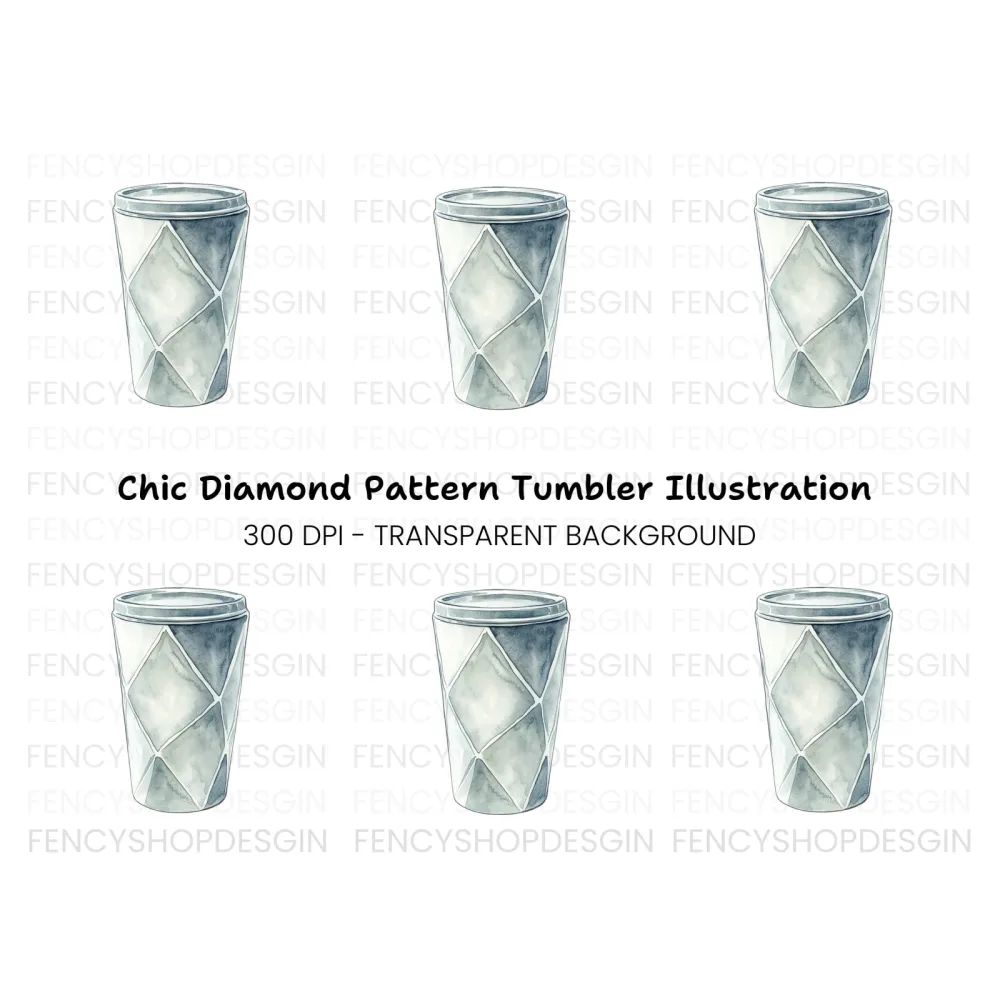 Diamond Pattern Tumbler Clipart Bundle