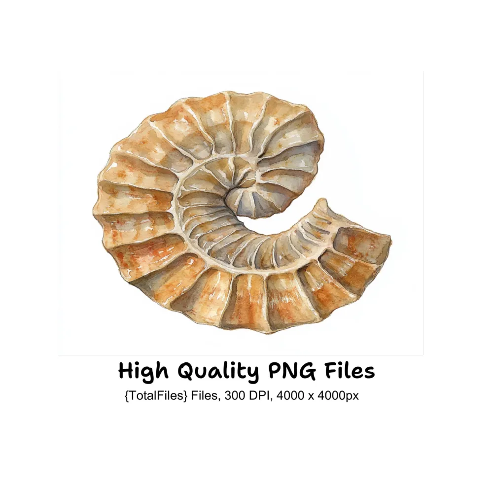 Ammonite Fossils Clipart Bundle