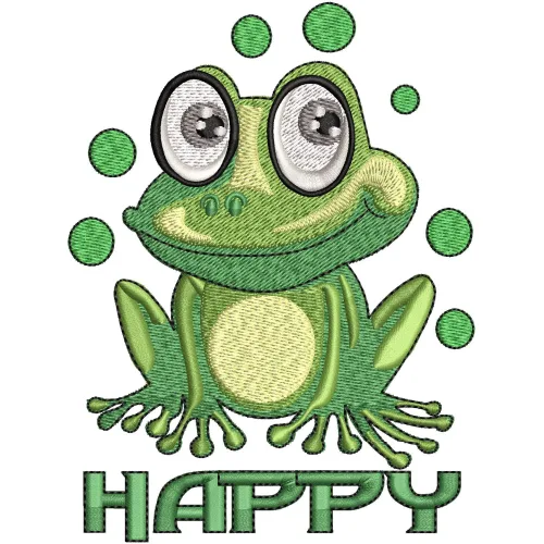 Frog Embroidery Design