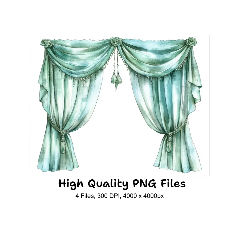 Elegant Curtain Clipart Bundle