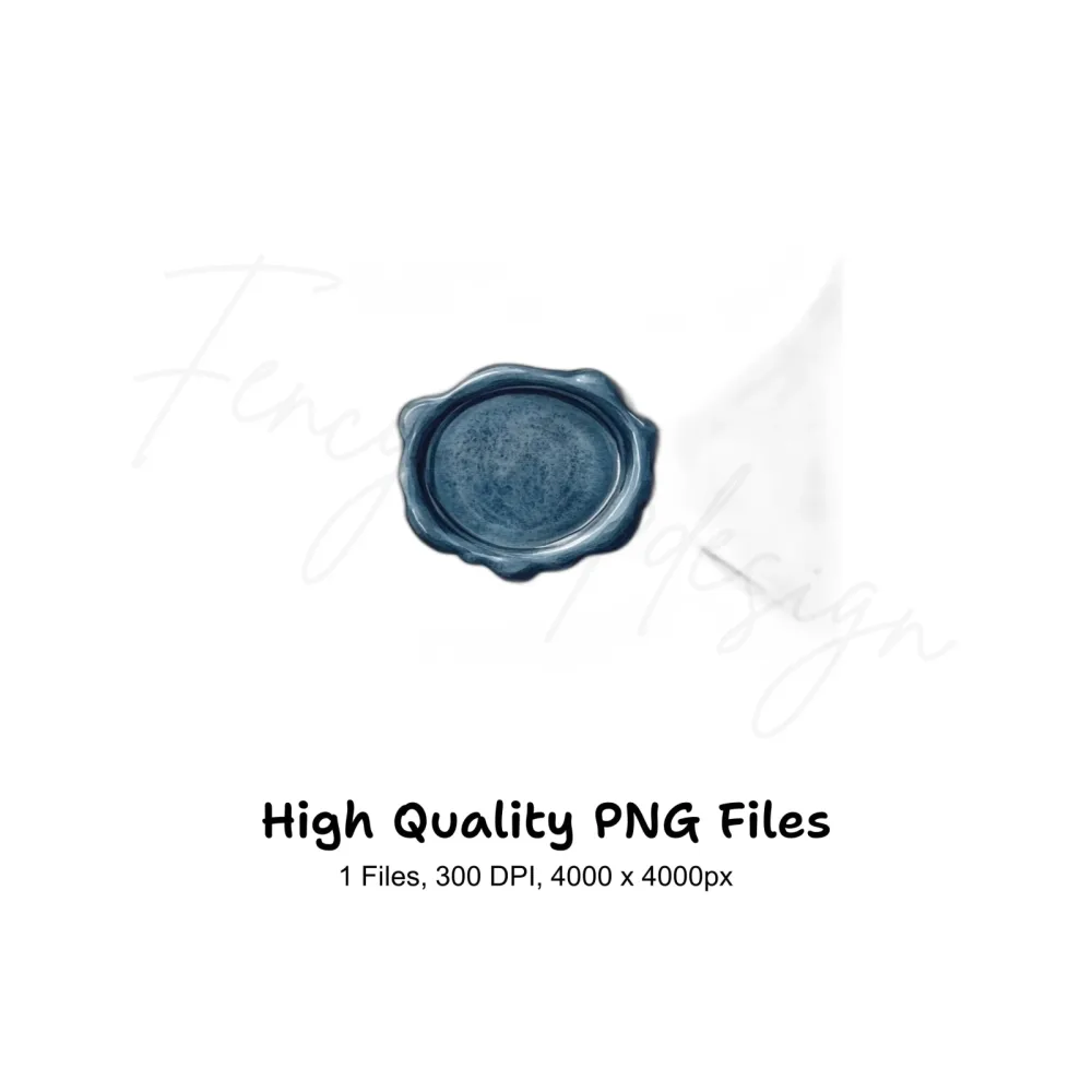 Elegant Blue Wax Seal Clipart Bundle