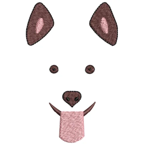 Dog Face Embroidery Design