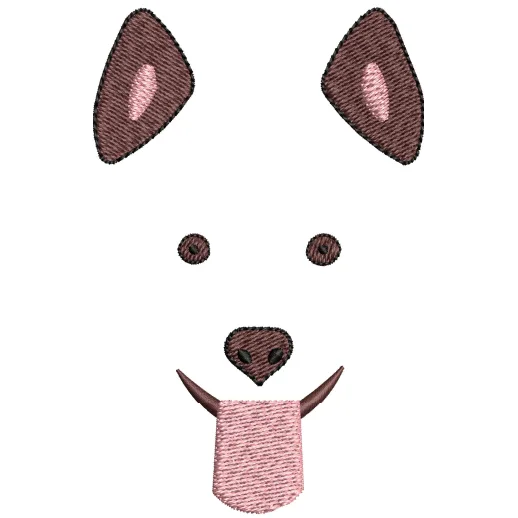 Dog Face Embroidery Design