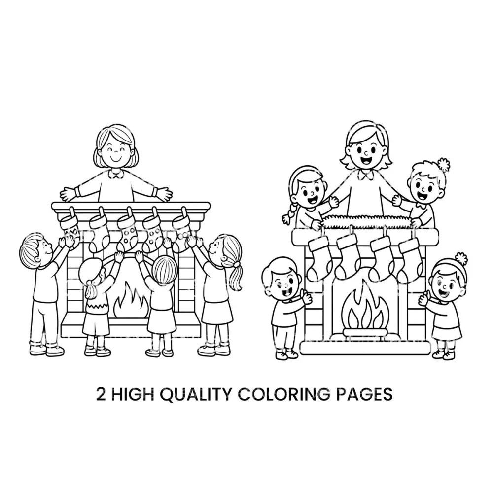 Decorating Fireplace Coloring Books