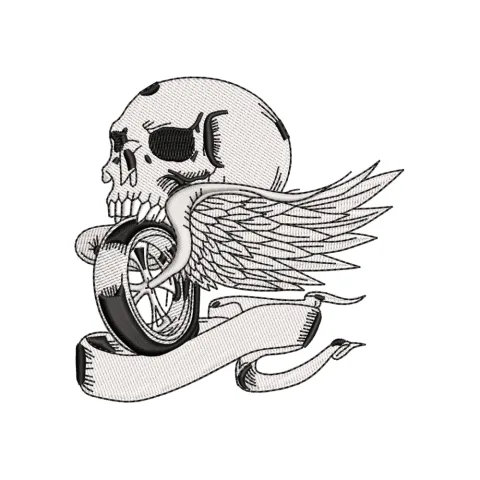 Alr Speed Skull Embroidery Design