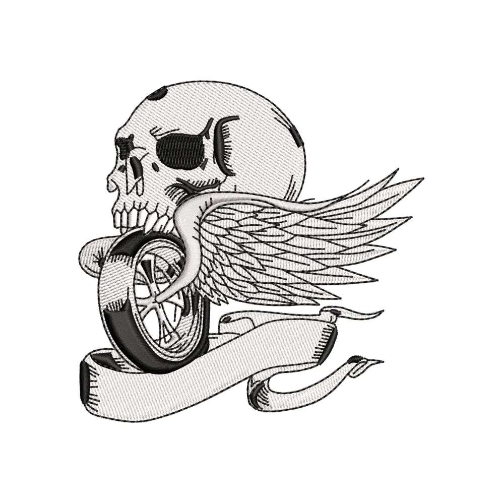 Alr Speed Skull Embroidery Design