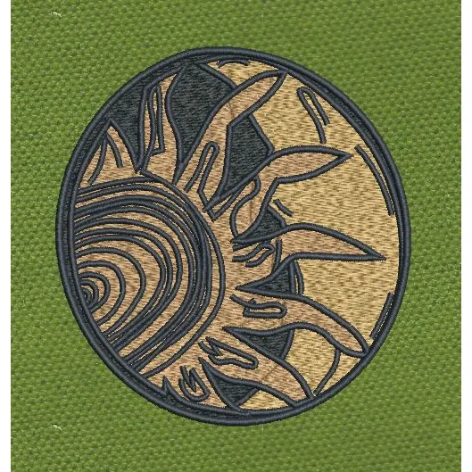 Sun Moon Embroidery Design