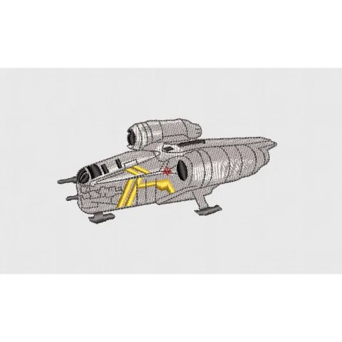 Spaceship Embroidery Design