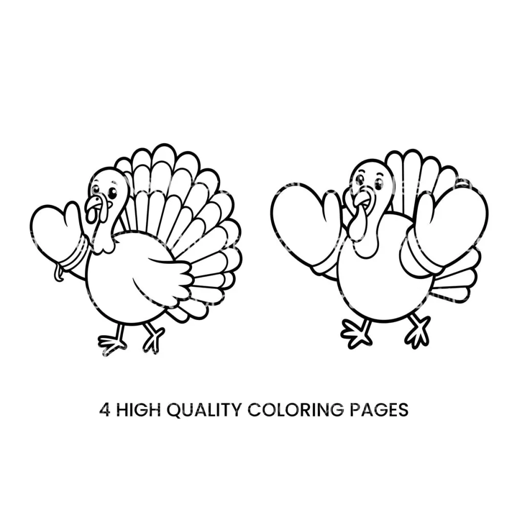 Baby Turkey with Mittens Coloring Books
