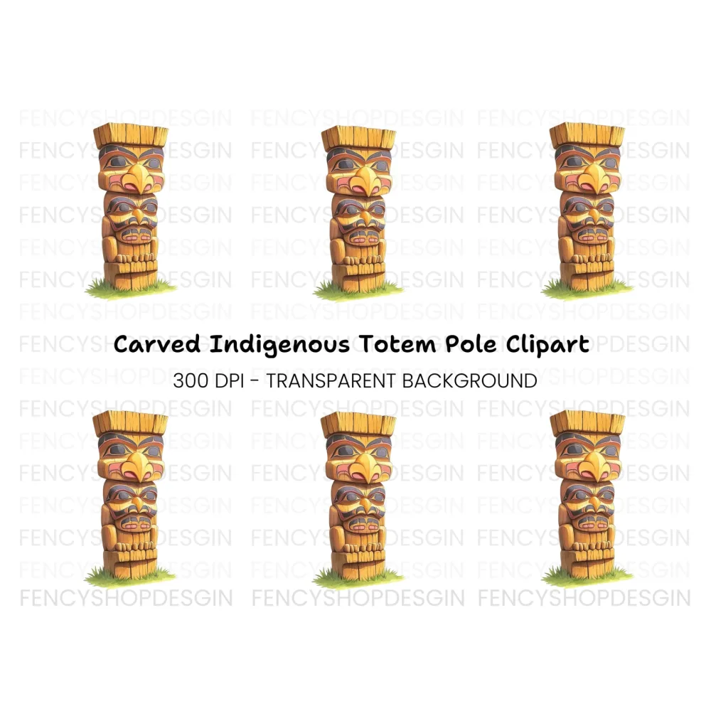 Native Totem Pole Clipart Bundle