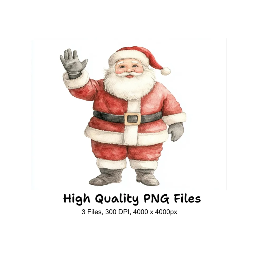 Waving Santa Claus Clipart Bundle