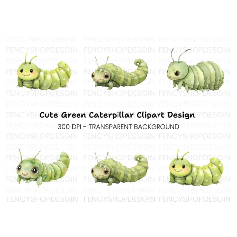 Adorable Caterpillar Clipart Bundle