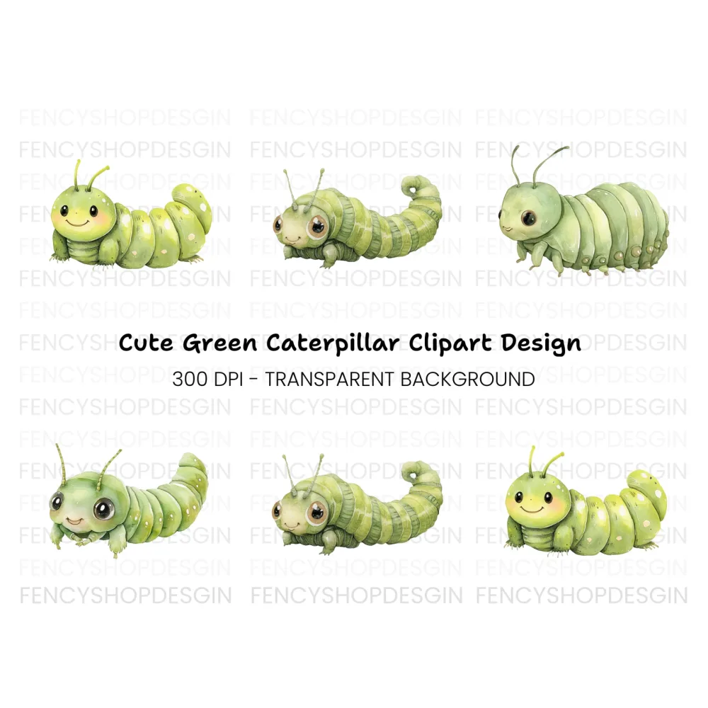 Adorable Caterpillar Clipart Bundle