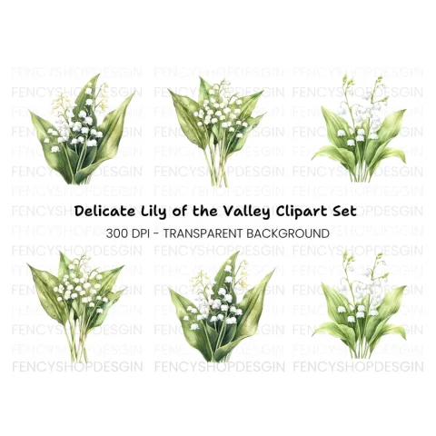 Lily of the Valley Clipart Bundle
