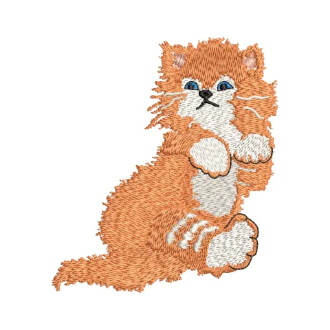 Fluffy Cat Embroidery Design