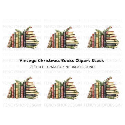 Festive Christmas Book Clipart Bundle