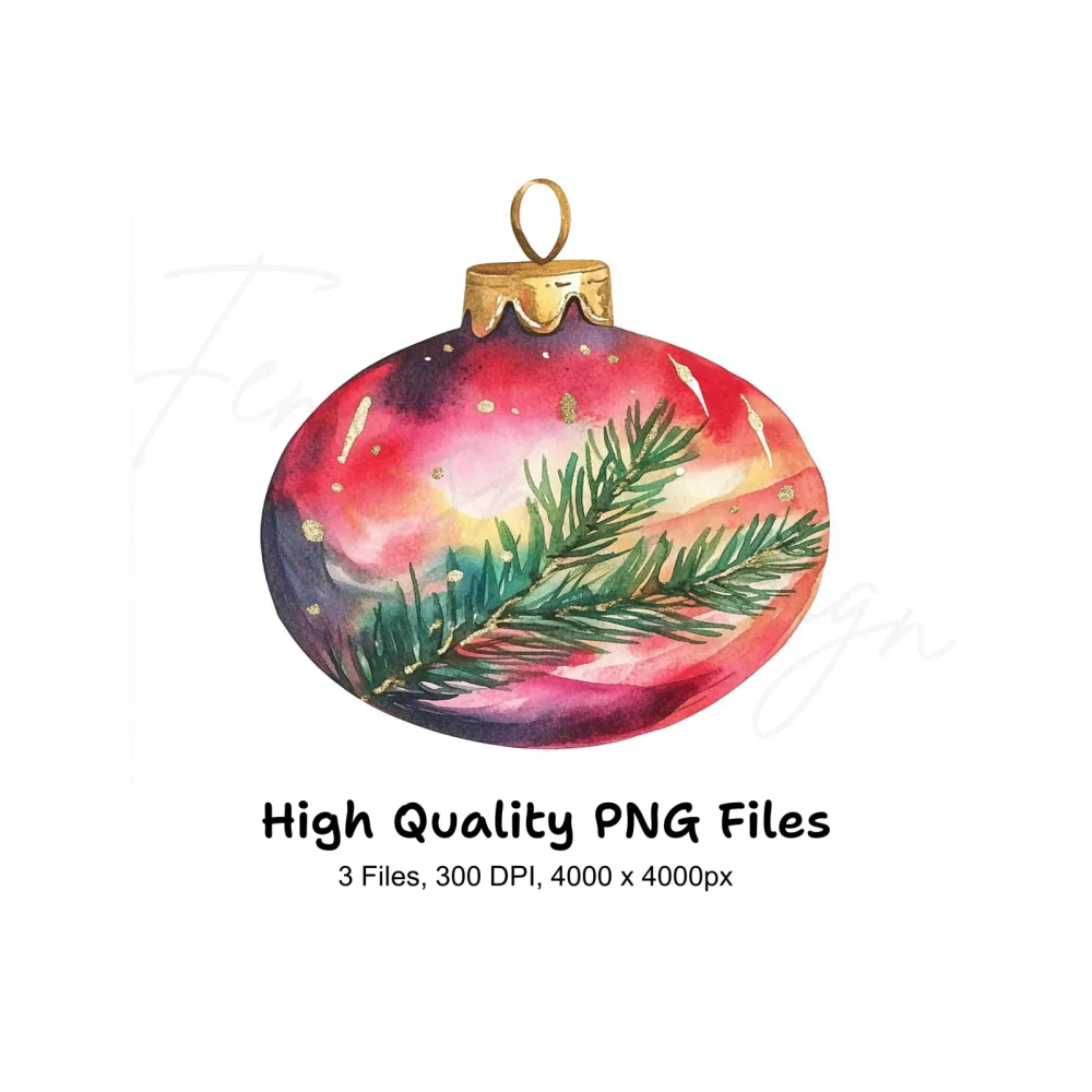 Christmas Ornaments Clipart Bundle
