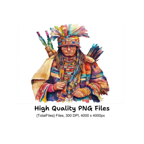 Native American Warrior Clipart Bundle