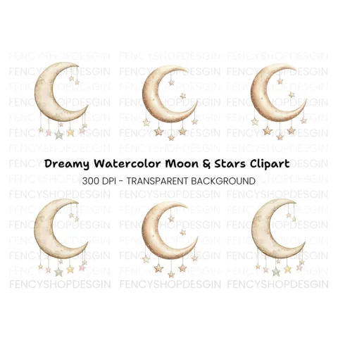 Moon and Stars Clipart Bundle