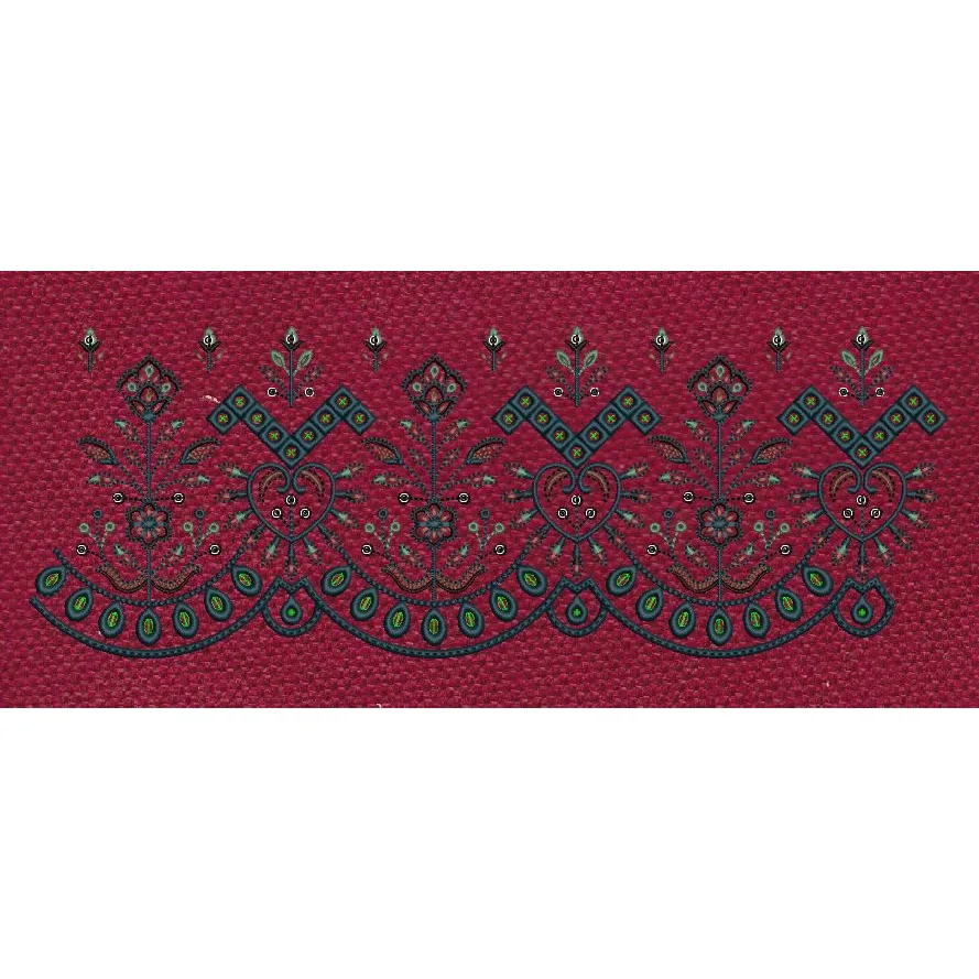 Arch Border Navy Embroidery Design