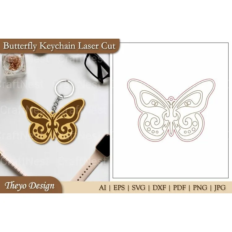 Keychain Butterfly SVG Bundle