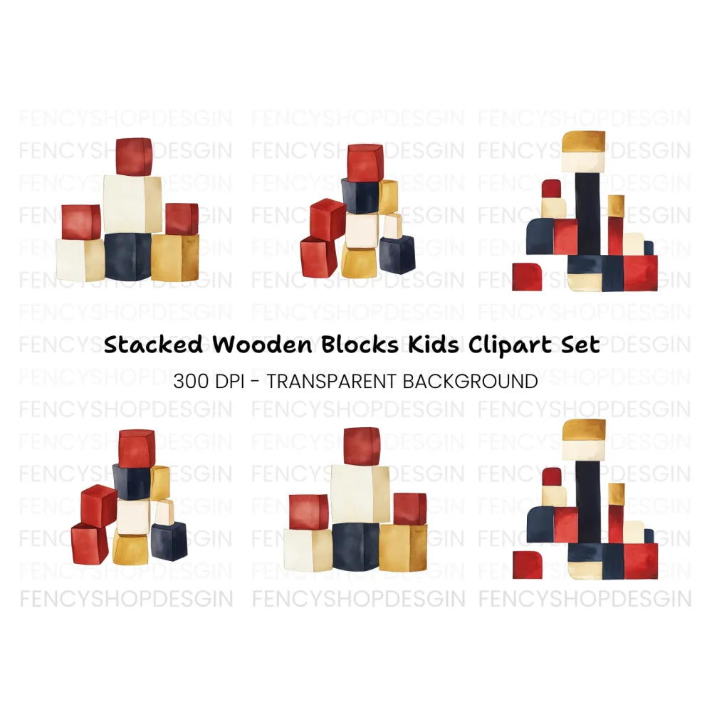 Abstract Building Blocks Clipart Bundle